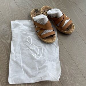 Sam Edelman Averie Espadrille Leather Sandals - Tan Brown Shoes - Size 5